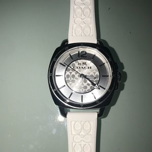 Coach white watch